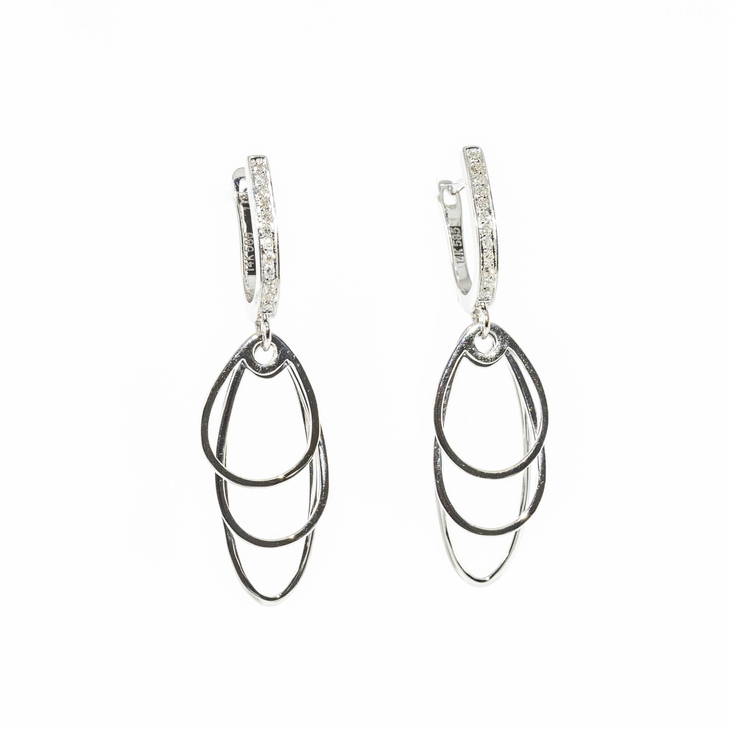 14kt White Gold Diamond Earrings