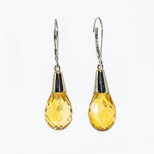 14kt Yellow Gold Citrine Earring