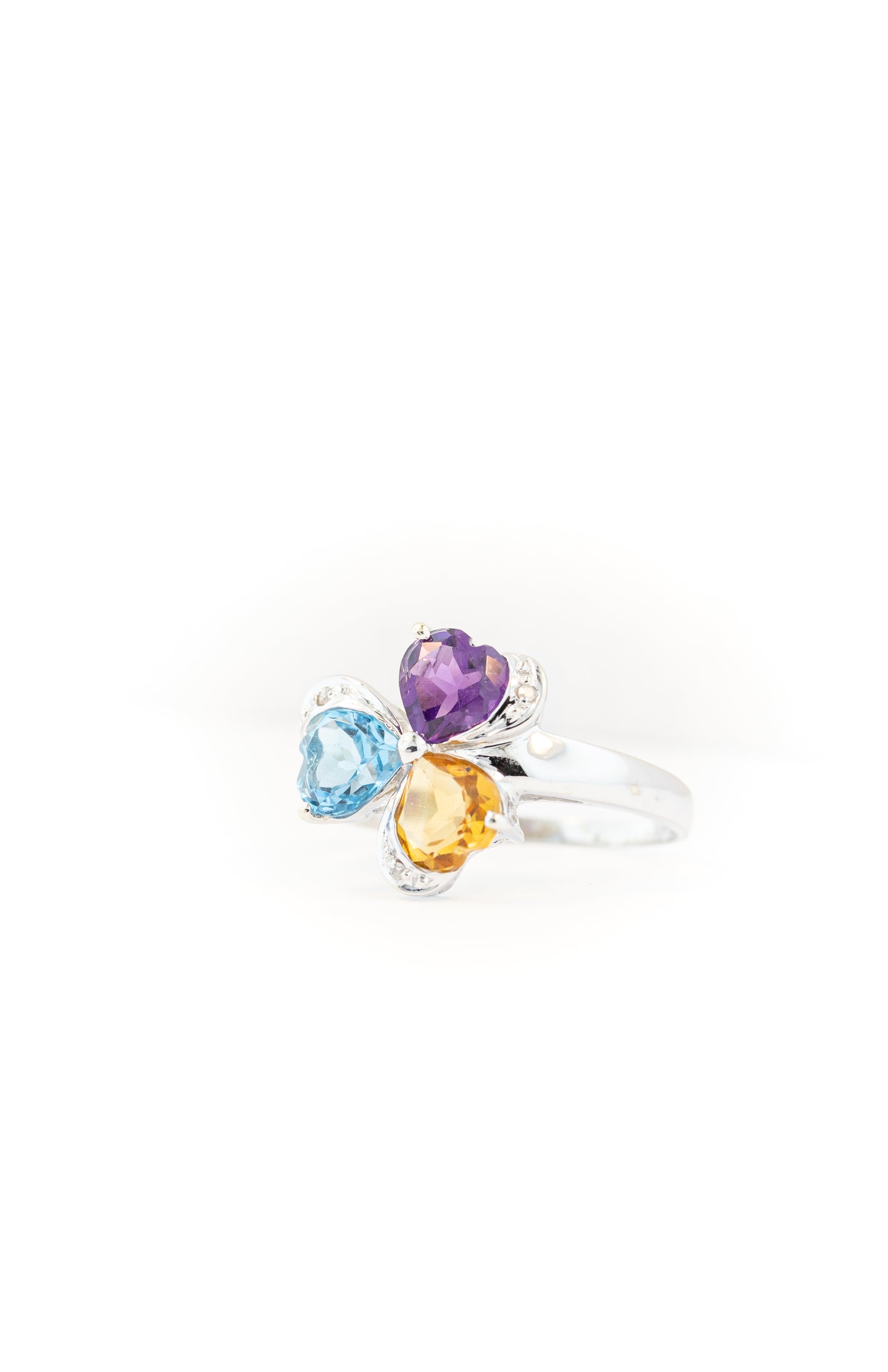 14kt White Gold Tri-Color Ladies Ring