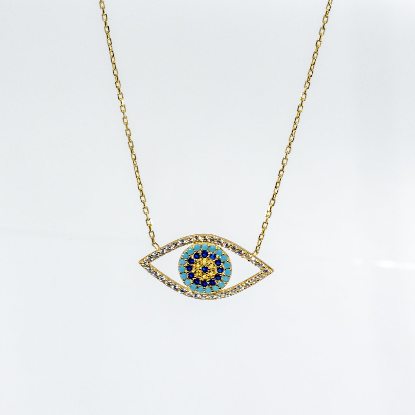 14k Yellow Gold Cubic Zirconia Eye