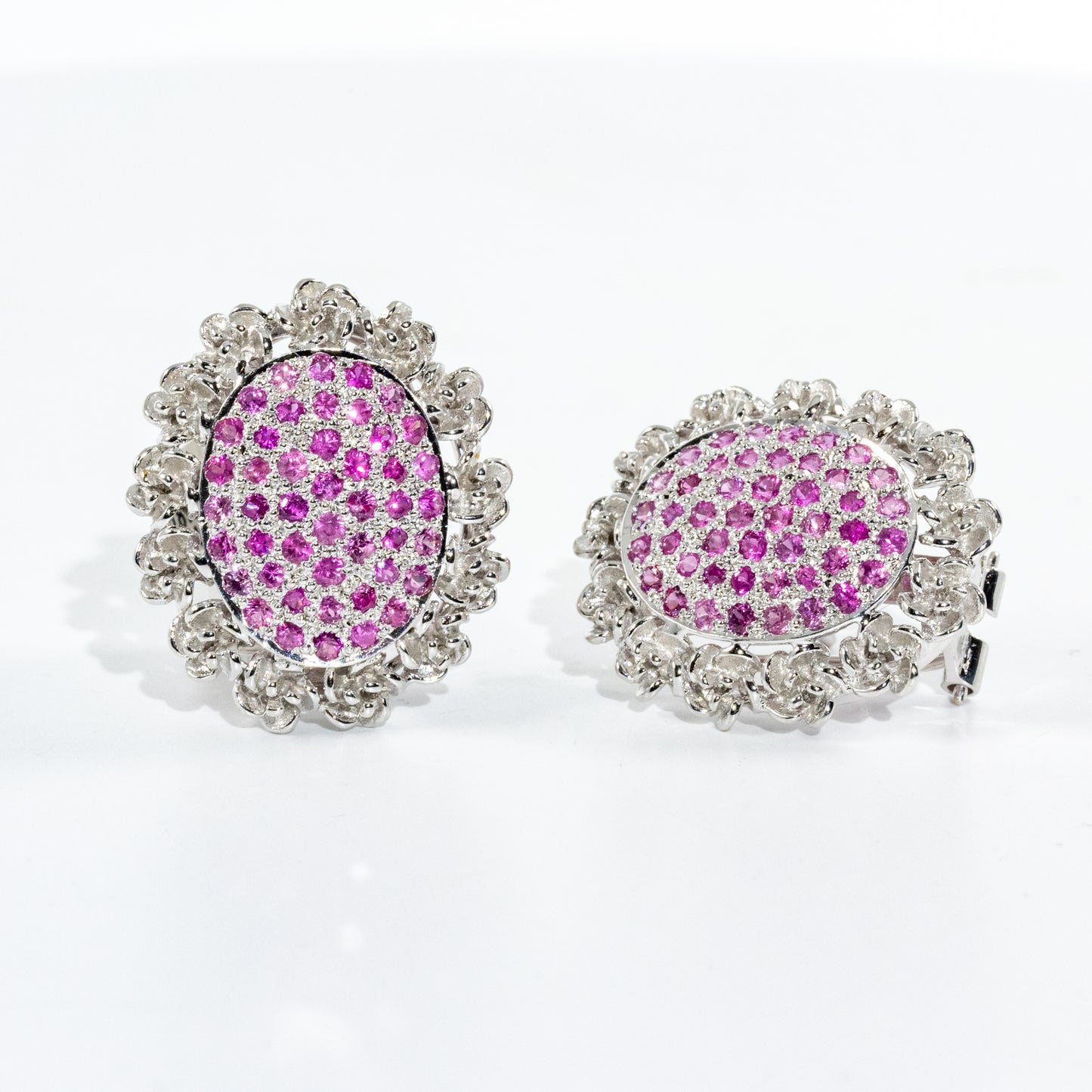 18kt White Gold Tourmaline Diamond Earrings