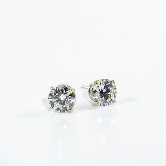 14kt White Gold Diamond Earrings 3.18ct