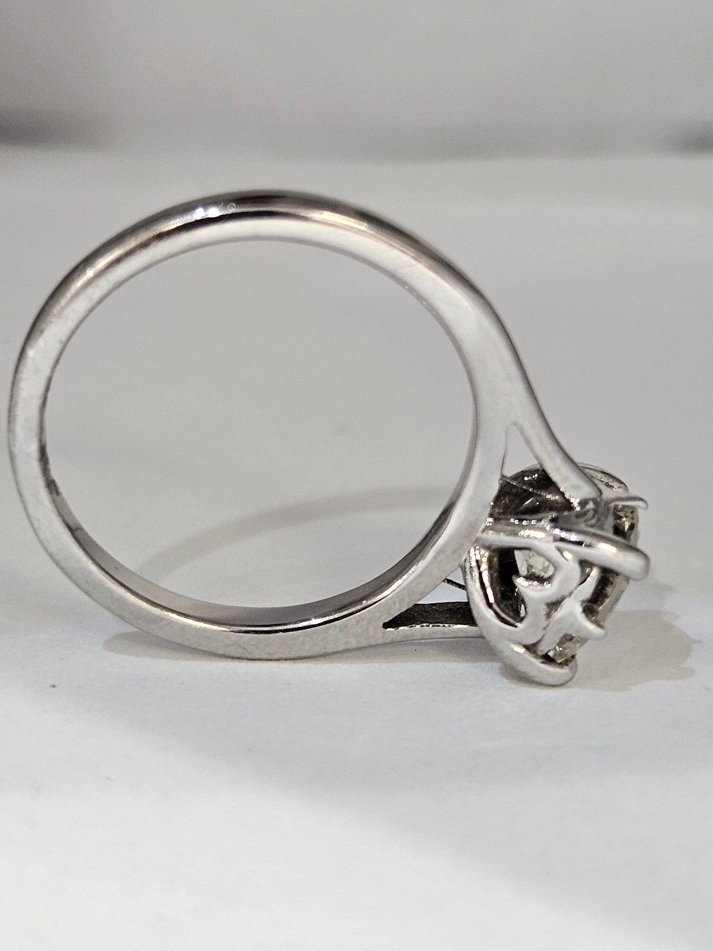 14k White Gold Moissanite Round Brilliant 1.57 ctw Engagement Ring
