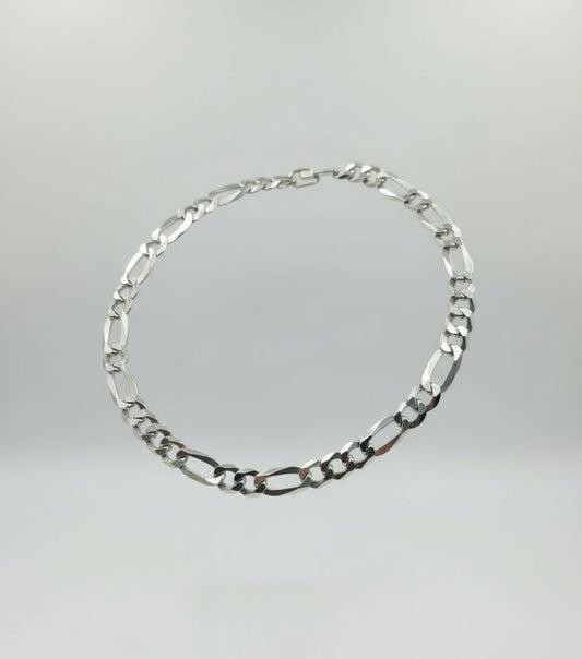 Men's 24" Flat Figaro Italian Silver Chain