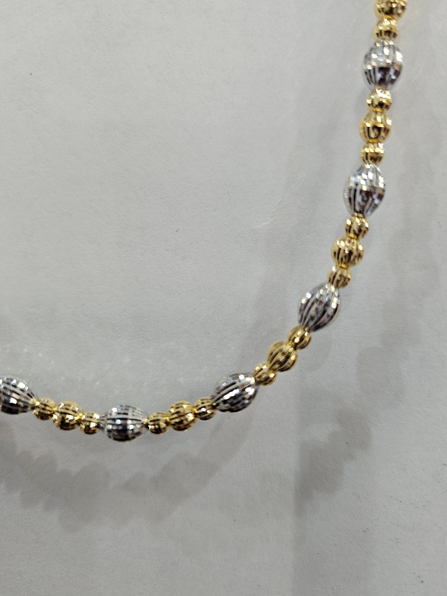 18" Ladies Crystal Bloom Italian Silver Two Tone Necklace