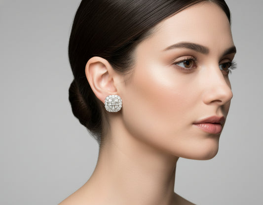 18k White Gold Diamond .60 ctw Earrings