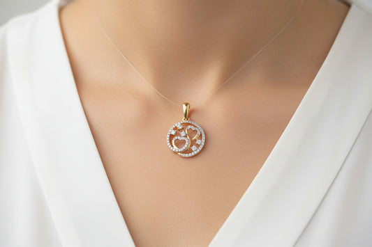 14K YELLOW GOLD DIAMOND .32CTW PENDANT 0.7 DWT