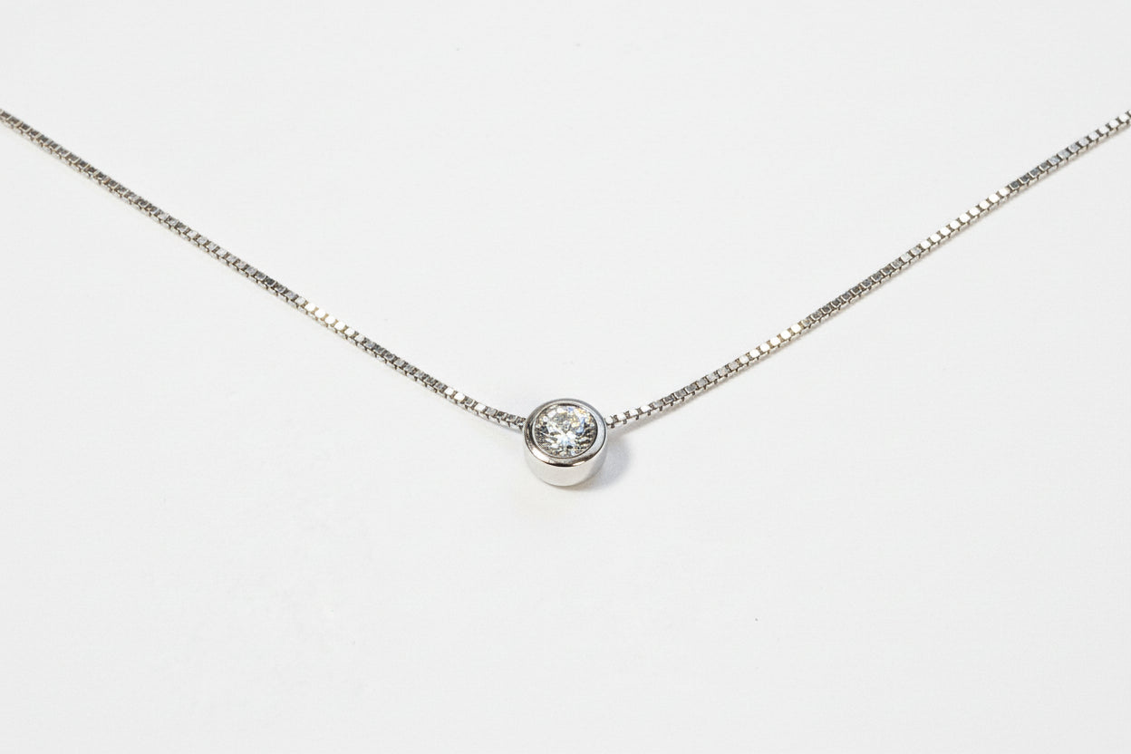 STERLING SILVER MOISSANITE PENDANT 1.00CT D-VVS NECKLACE