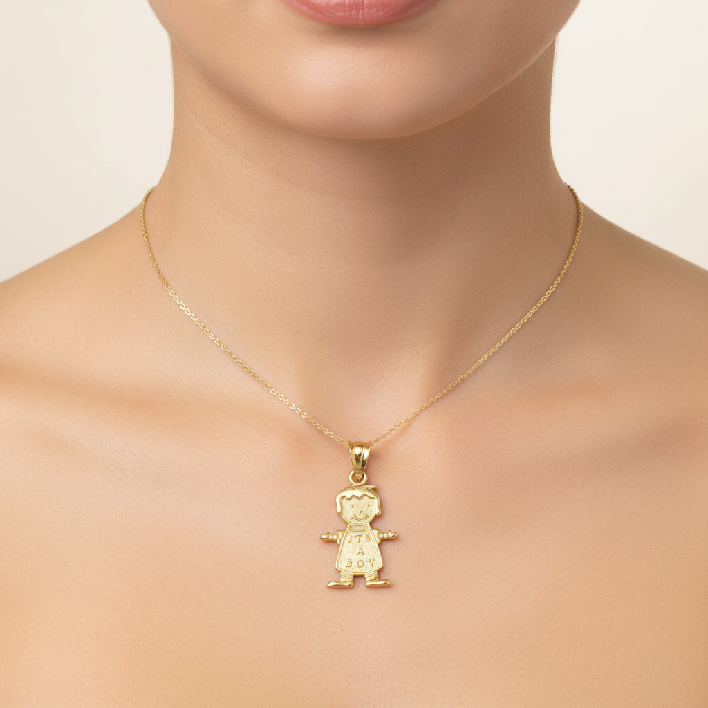 14k Yellow Gold Boy Body Pendant