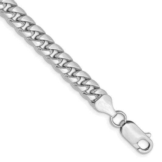 14k White Gold 6mm Semi-Solid Miami Cuban Bracelet