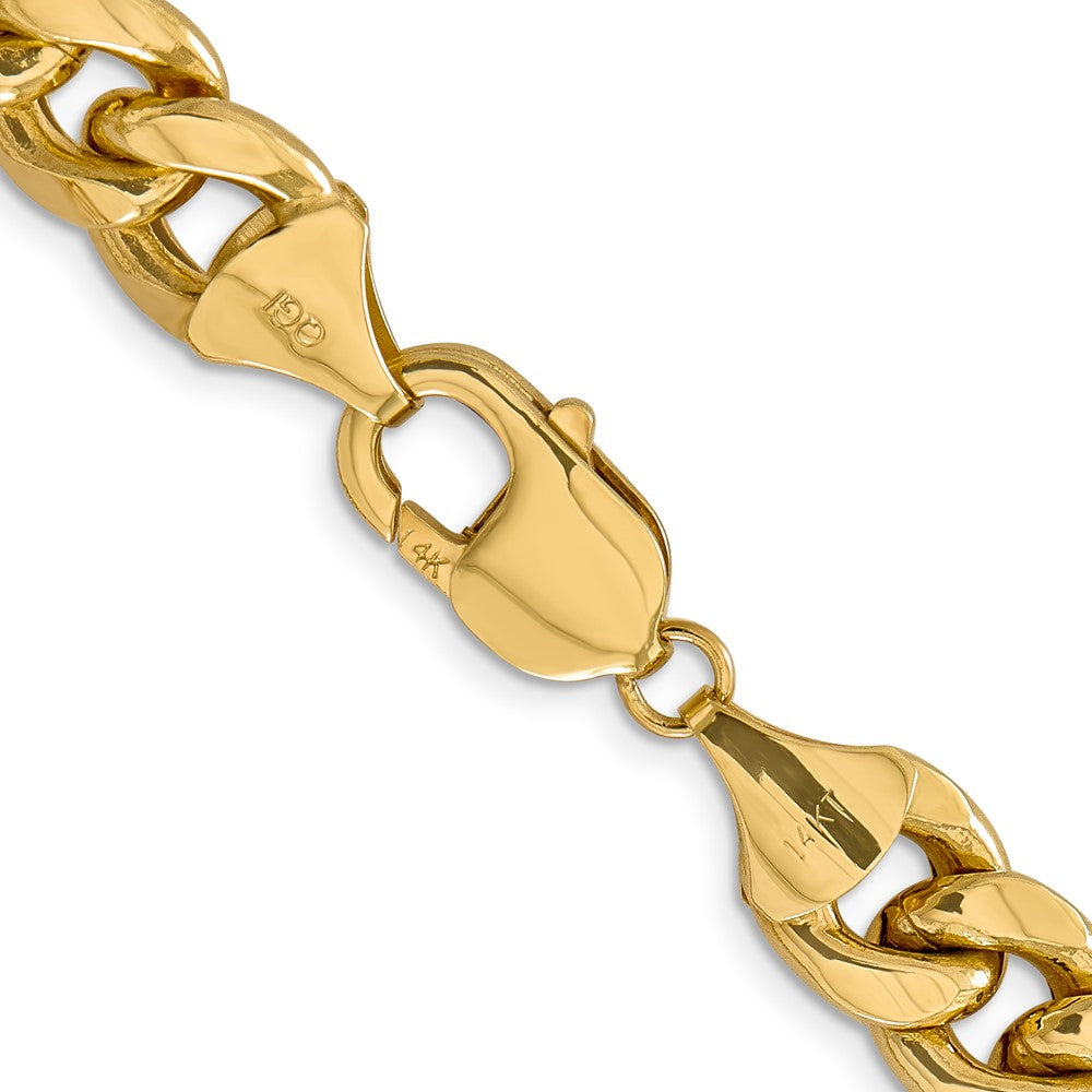 14K 28 inch 11mm Semi-Solid Miami Cuban with Lobster Clasp Chain