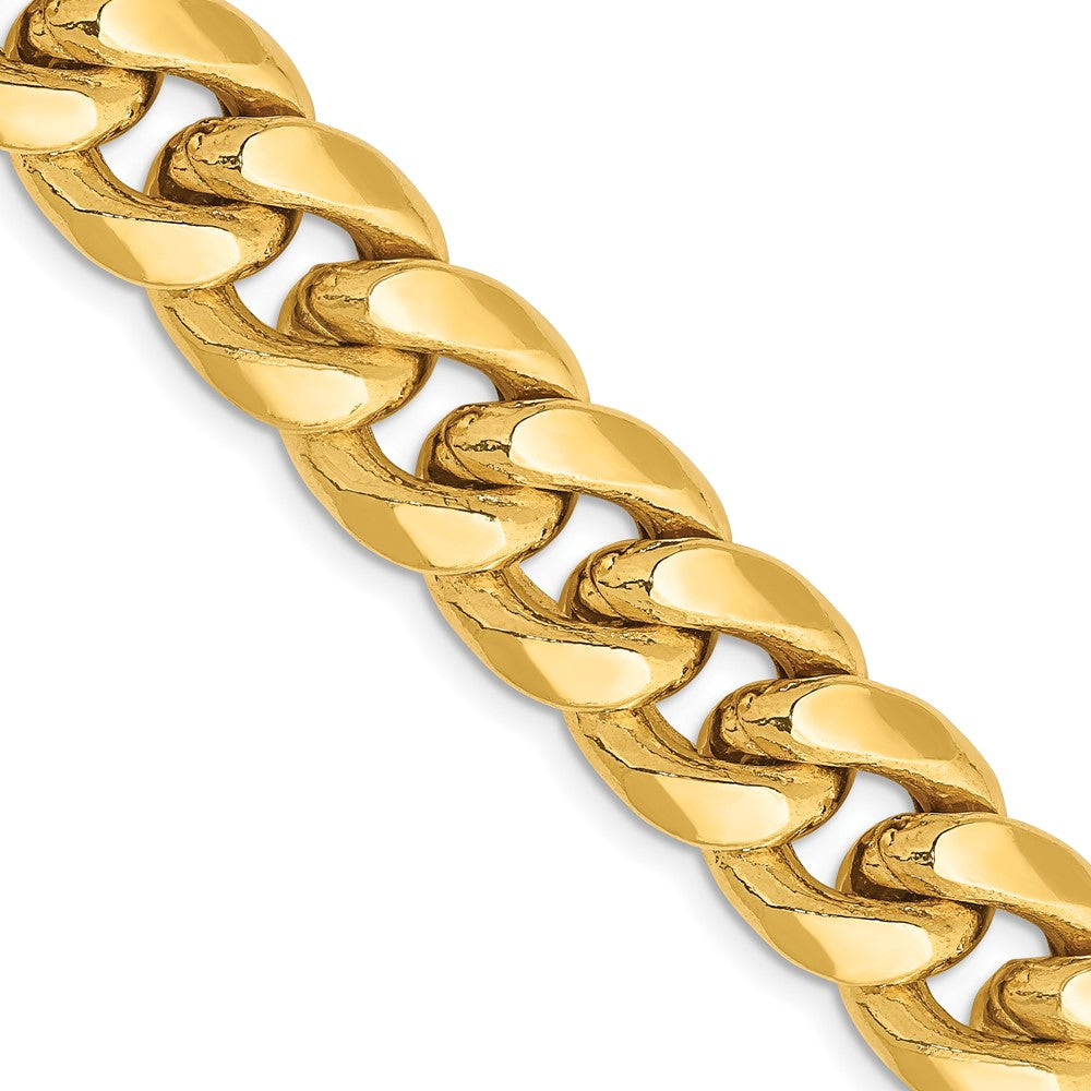 14K 28 inch 11mm Semi-Solid Miami Cuban with Lobster Clasp Chain