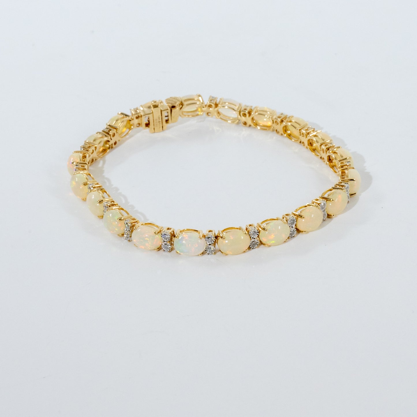 14kt Yellow Gold Opal and Diamond Bracelet
