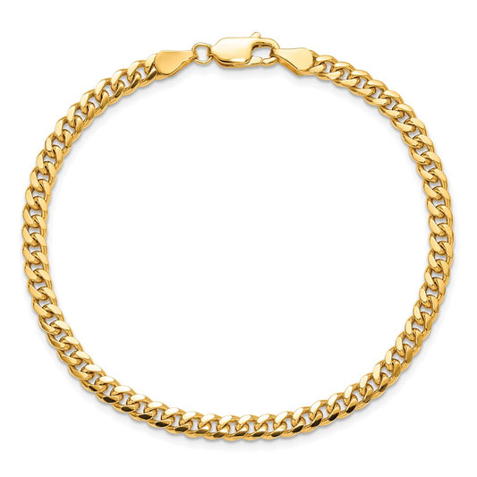 14K 7 inch 4.25mm Solid Miami Cuban Link with Lobster Clasp Bracelet
