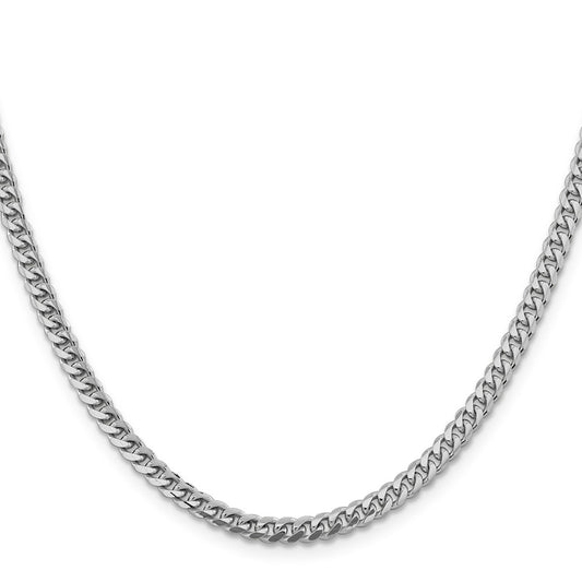 14k 22 inch WG 4.25mm Solid Miami Cuban Chain