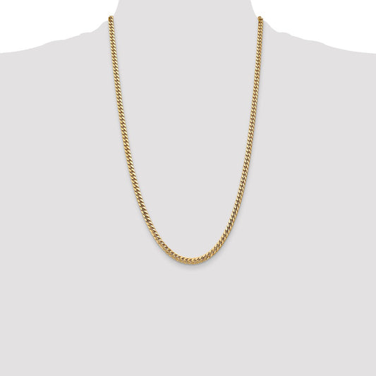 14K 26 inch 4.3mm Solid Miami Cuban Link with Lobster Clasp Chain