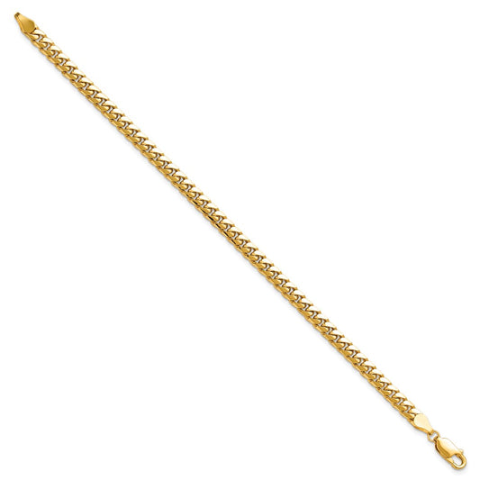 14K 8 inch 4.3mm Solid Miami Cuban Link with Lobster Clasp Bracelet