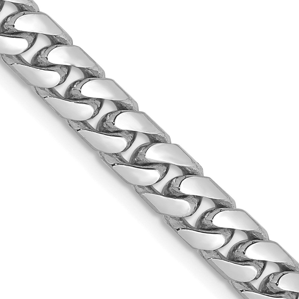 14K White Gold 22 inch 5mm Solid Miami Cuban Link with Lobster Clasp Chain