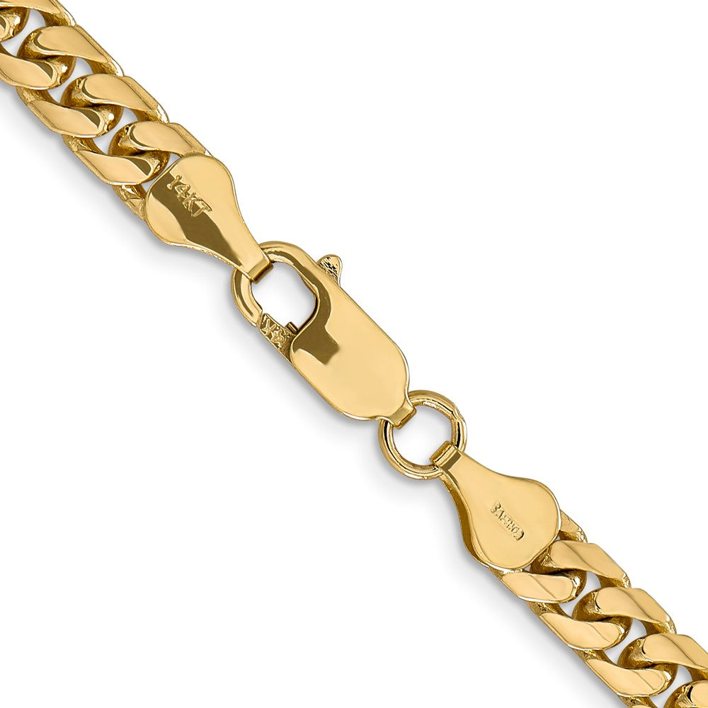 14K 28 inch 5.5mm Solid Miami Cuban Link with Lobster Clasp Chain