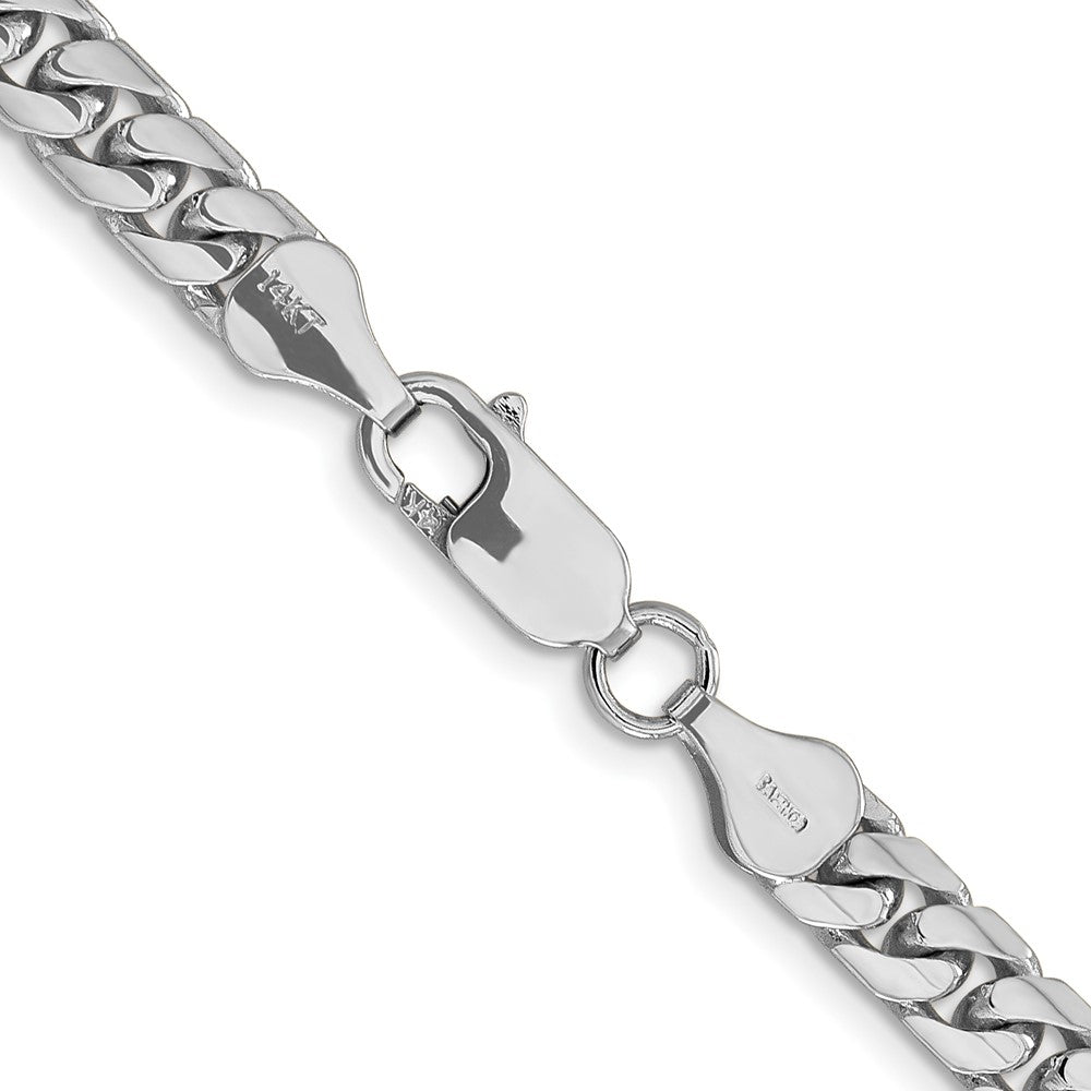 14K White Gold 18 inch 5.5mm Solid Miami Cuban Link with Lobster Clasp Chain