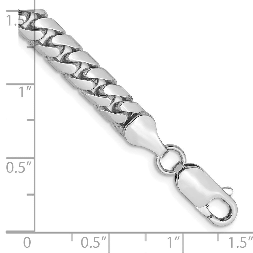 14K White Gold 9 inch 5.5mm Solid Miami Cuban Link with Lobster Clasp Bracelet