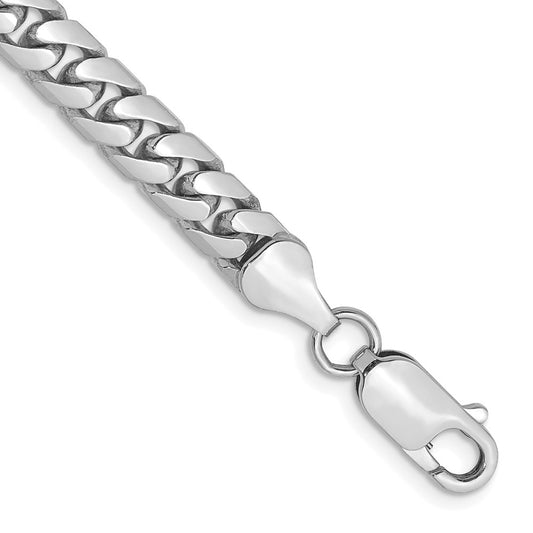 14K White Gold 9 inch 5.5mm Solid Miami Cuban Link with Lobster Clasp Bracelet
