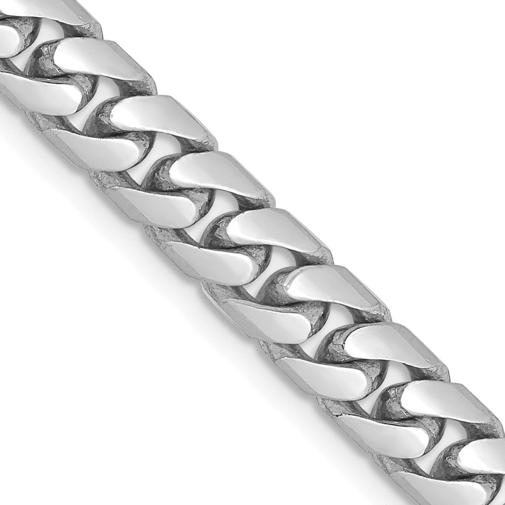 14K White Gold 18 inch 5.5mm Solid Miami Cuban Link with Lobster Clasp Chain