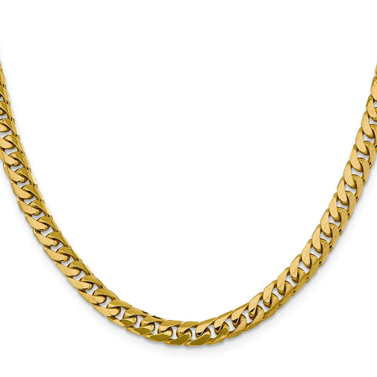 14K 20 inch 5mm Solid Miami Cuban Link with Lobster Clasp Chain