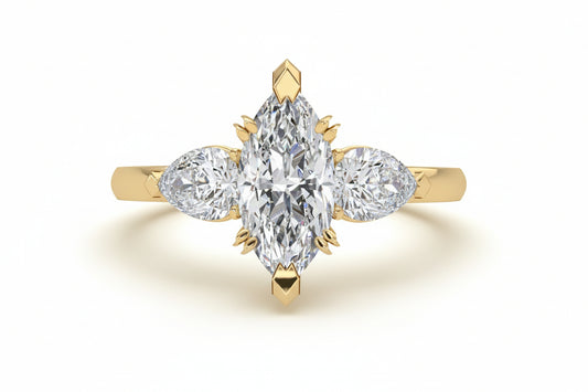 LAB GROWN DIAMOND MARQUISE 1.05CT E-VVS2 PEAR SHAPE SETTING