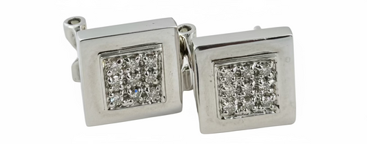 14k white gold earrings with .25 ct cluster diamonds