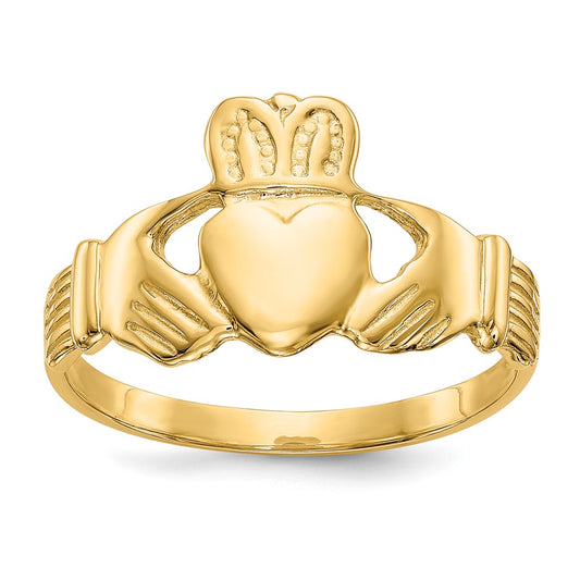 14k Yellow Gold Men's Claddagh Ring 2.9gr