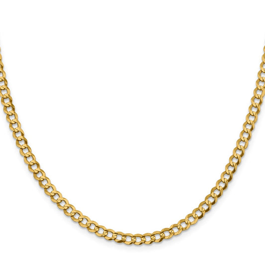 14K 26 inch 4.7mm Lightweight Flat Cuban with Lobster Clasp Chain