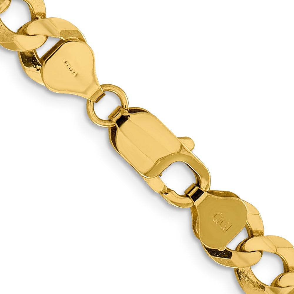 14K 24 inch 8.3mm Lightweight Flat Cuban with Lobster Clasp Chain
