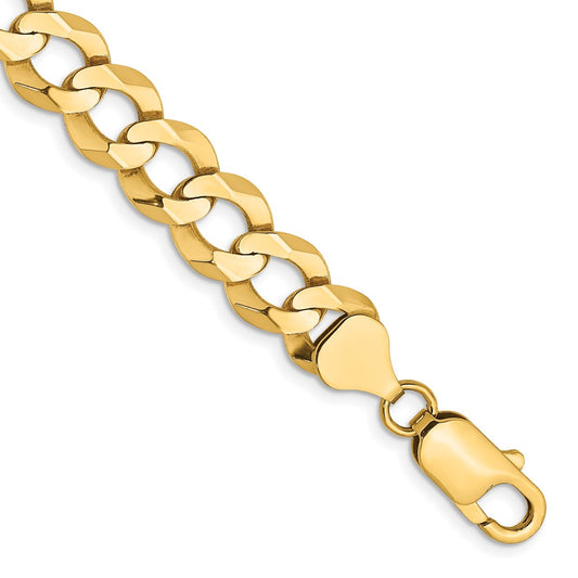 14k 9.4mm Lightweight Flat Cuban Bracelet