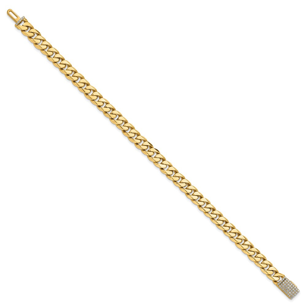14k Hand-polished 7mm Miami Cuban Link 1.55 carat Diamond Clasp 8.25 inch Bracelet