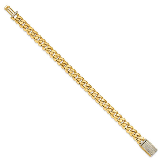 14K 9.25 inch 8.7mm Hand Polished Miami Cuban Link with Box Catch Clasp Bracelet