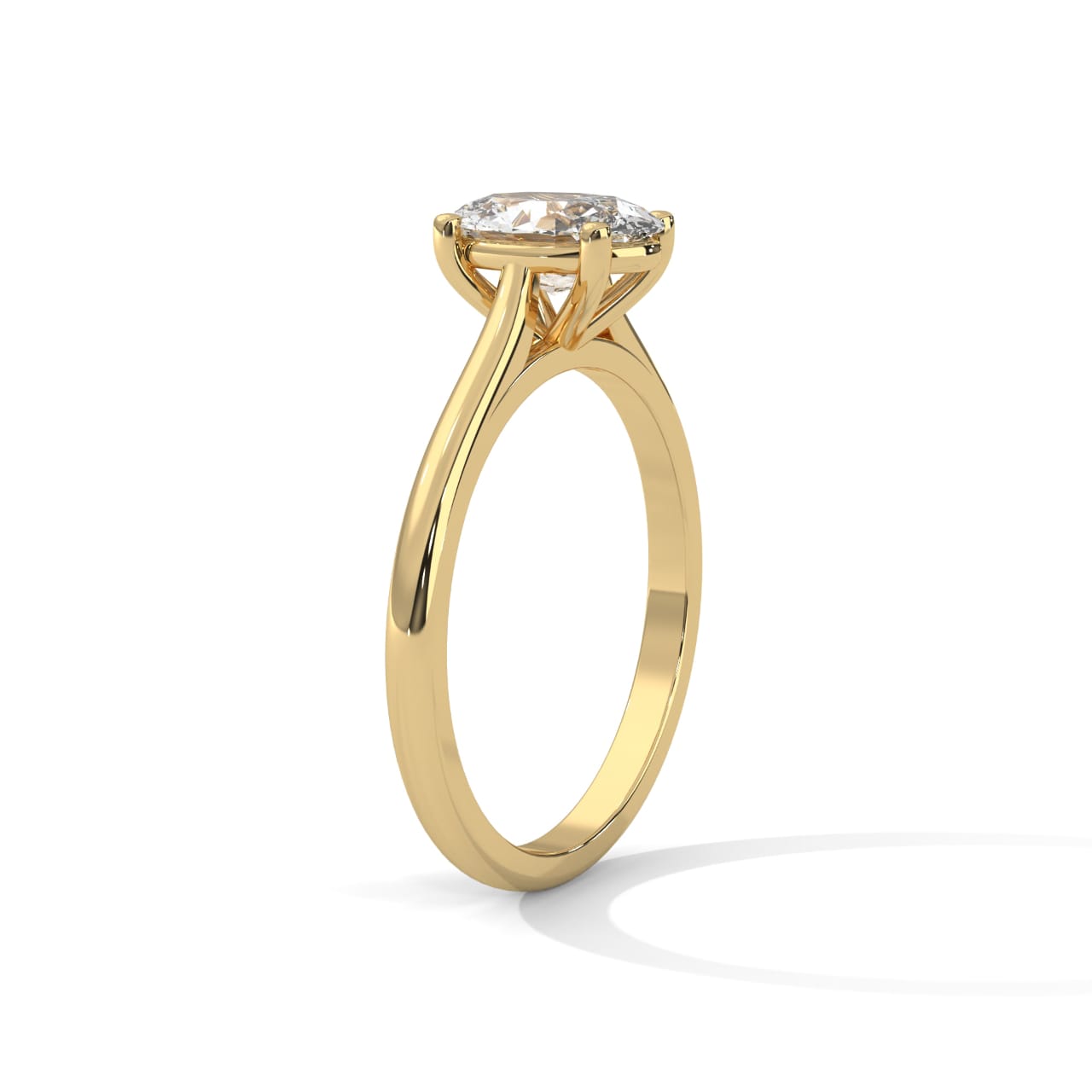 14k Yellow Gold Lab Created Oval Diamond 2 ctw D IDL Engagement Ring