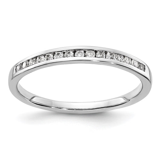 14k White Gold Diamond Channel Band