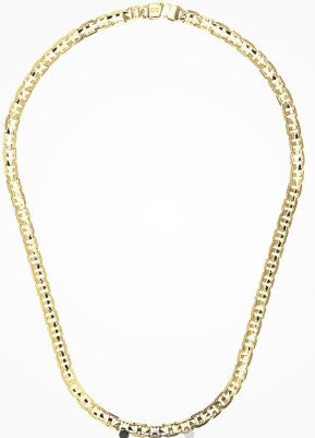 Men's Italian Silver Rhodium Gold Plated Necklace 22" 24g