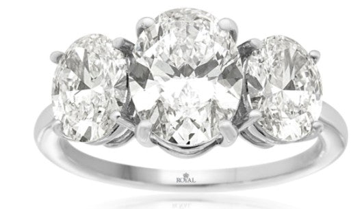 14K/Y GOLD ENG RING LAB GROWN OVAL3.00CT