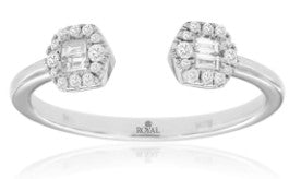 14K White Gold Diamond Ladies Ring 0.19CT