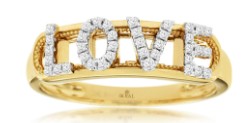 14K/Y GOLD DIAMOND 0.14CT LOVE RING RYM