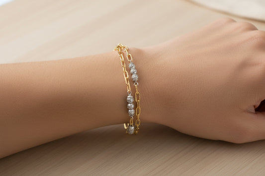 STERLING SILVER GOLD PLATED CRYSTAL NOVA BRAC DESMO ITALIAN MADE