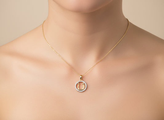 14K Yellow Gold Diamond Pendant .06 ctw