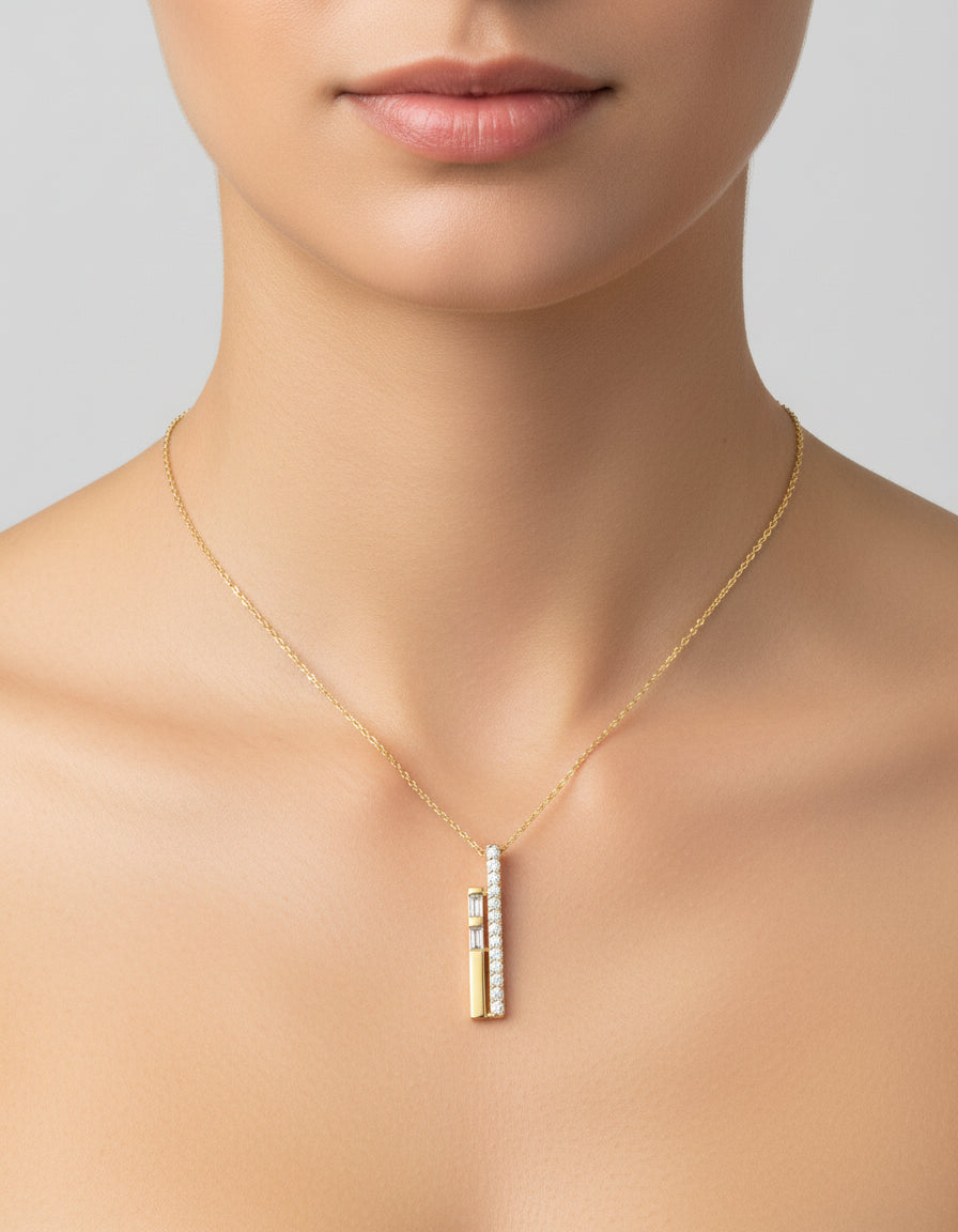 14k Yellow Gold Diamond Pendant .20 ctw