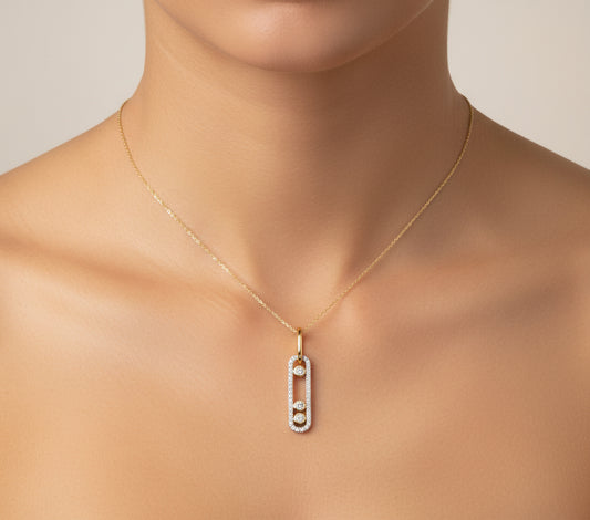 14k Yellow Gold and Diamond Pendant .37 ctw