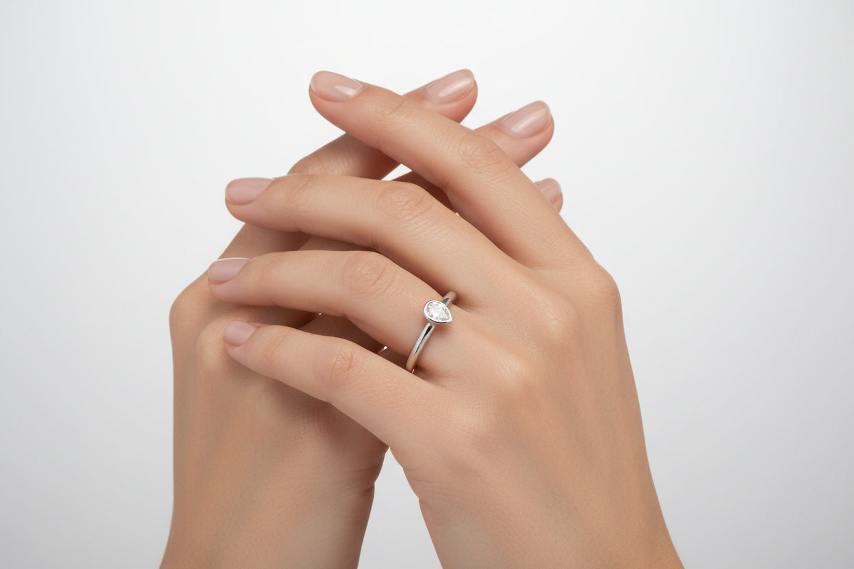 14K/WHITE GOLD DIAMOND ENGAGEMENT RING 0.10CT CTW