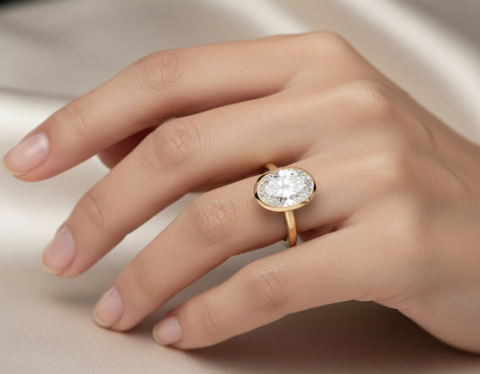 14K/YELLOW GOLD LAB GROWN DIA OVAL SOLITAIRE ENGAGMENT RING 2CT RYM