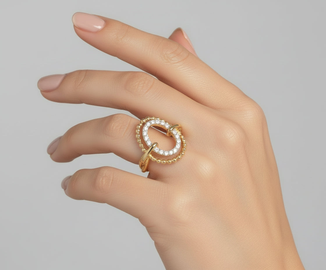 14K YELLOW GOLD DIAMOND LADIES RING 0.28 CTW