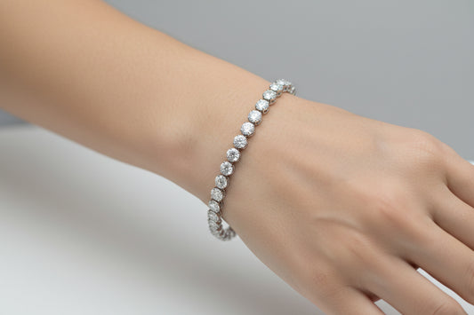 14K WHITE GOLD DIAMOND 1.10 CTW TENNIS BRACELET